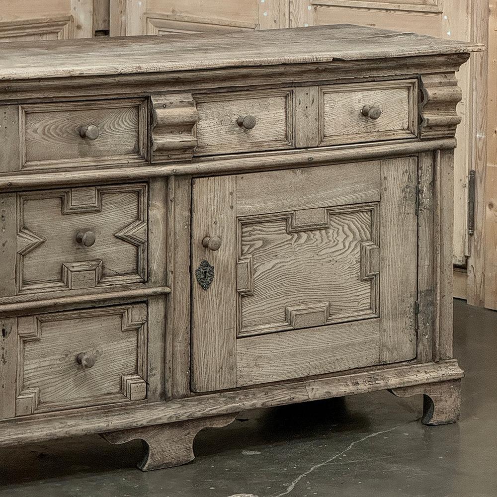 18th Century Flemish Neoclassical Credenza ~ Sideboard in Stripped Oak For Sale 7