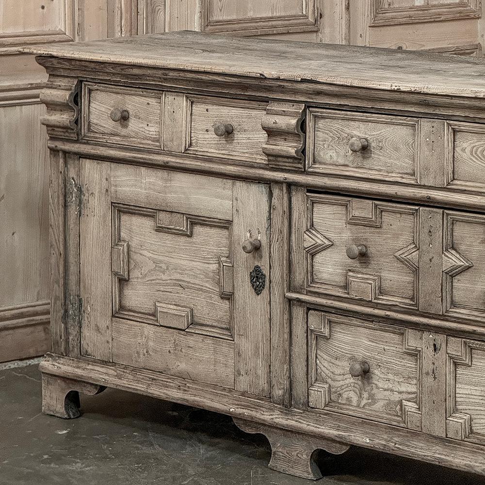 18th Century Flemish Neoclassical Credenza ~ Sideboard in Stripped Oak For Sale 9