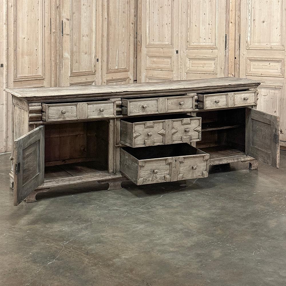 Dutch 18th Century Flemish Neoclassical Credenza ~ Sideboard in Stripped Oak For Sale