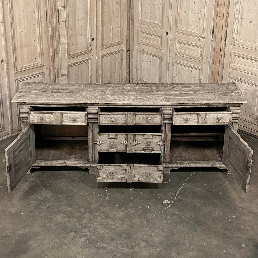 18th Century Flemish Neoclassical Credenza ~ Sideboard in Stripped Oak In Good Condition For Sale In Dallas, TX