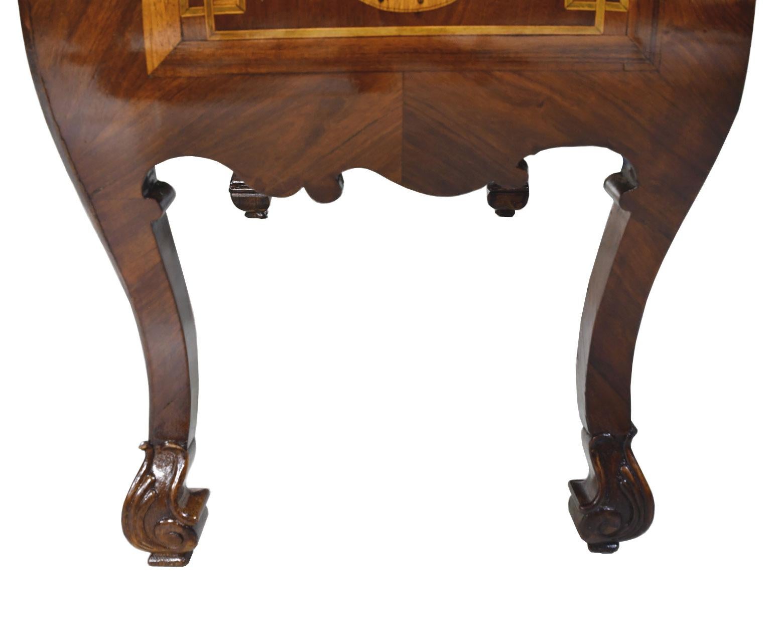 Antique Italian or Dutch Small Rococo Bombe Secretary Desk w/ Marquetry, c 1870 For Sale 10