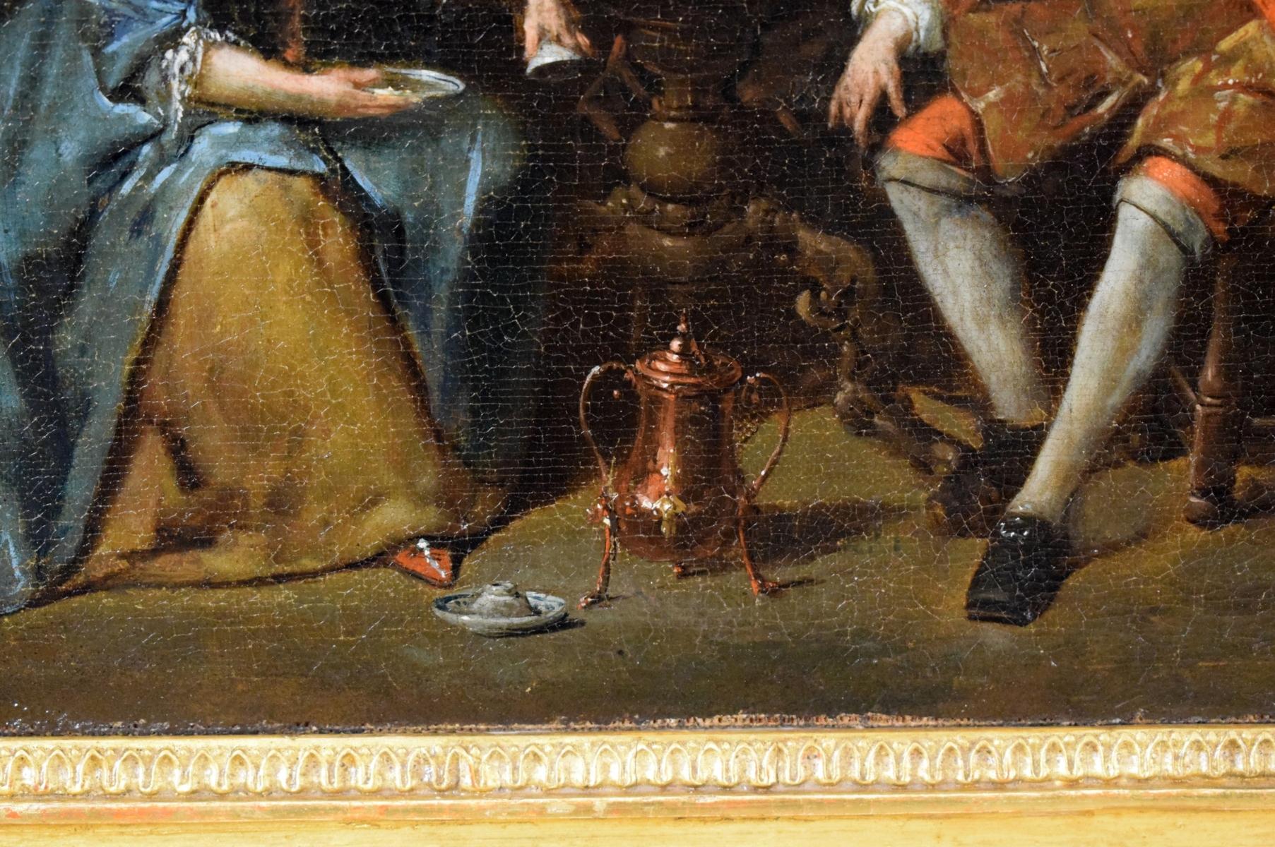 Peinture flamande du 18ème siècle, scène de banquet et de danse de Jan Baptist Lambrecht en vente 5