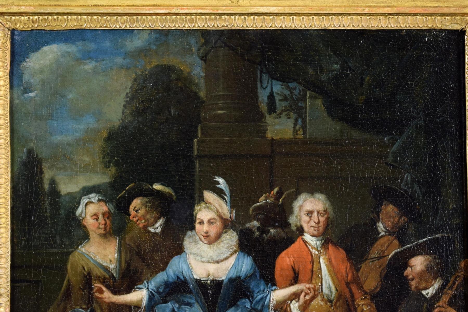 Peinture flamande du 18ème siècle, scène de banquet et de danse de Jan Baptist Lambrecht en vente 9