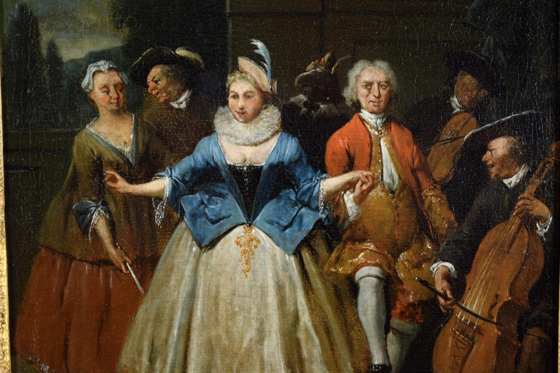 Peinture flamande du 18ème siècle, scène de banquet et de danse de Jan Baptist Lambrecht en vente 10