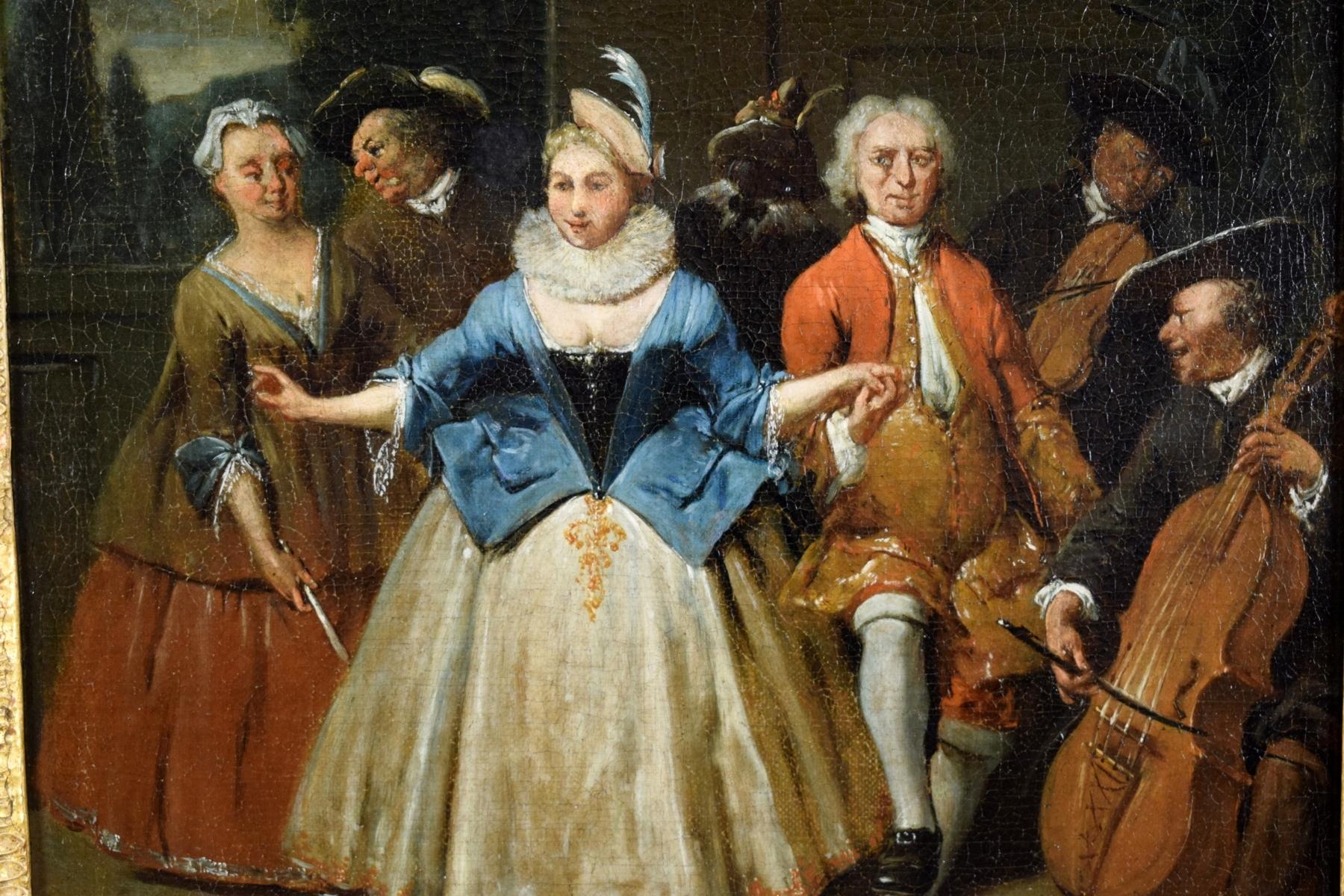 Peinture flamande du 18ème siècle, scène de banquet et de danse de Jan Baptist Lambrecht en vente 11