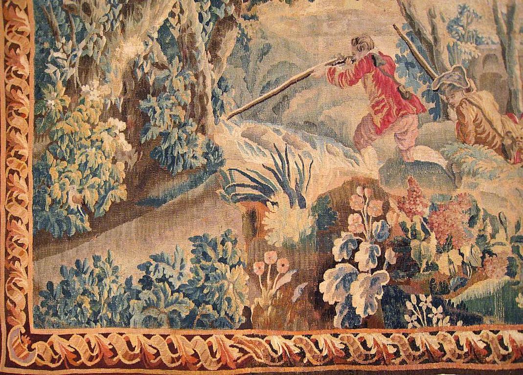 18th Century Flemish Pastoral Hunting Tapestry In Good Condition In New York, NY