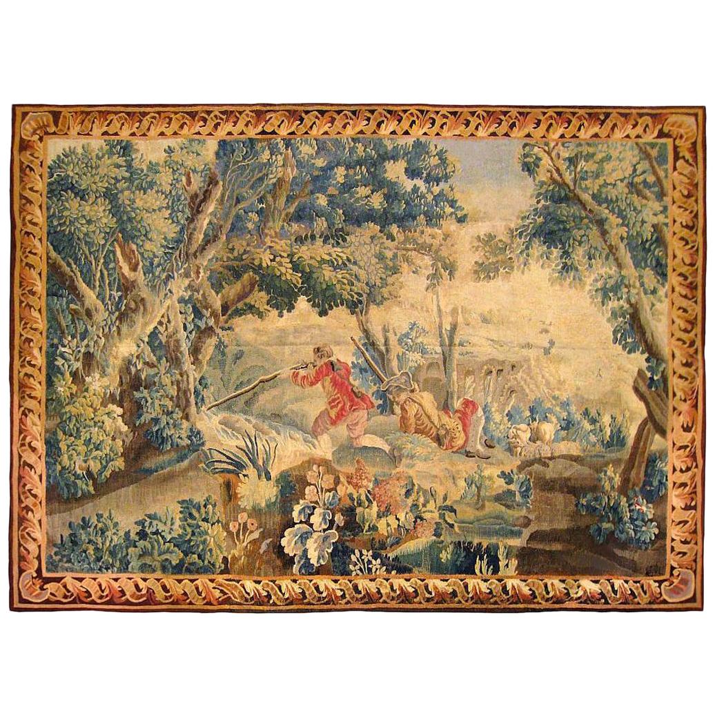 18th Century Flemish Pastoral Hunting Tapestry