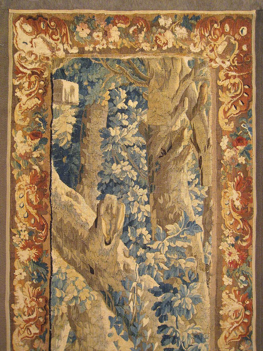 Hand-Woven 18th Century Flemish Rustic Tapestry Panel For Sale