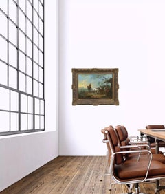 18th Century Flemish School Pair of Antique Landscape Paintings