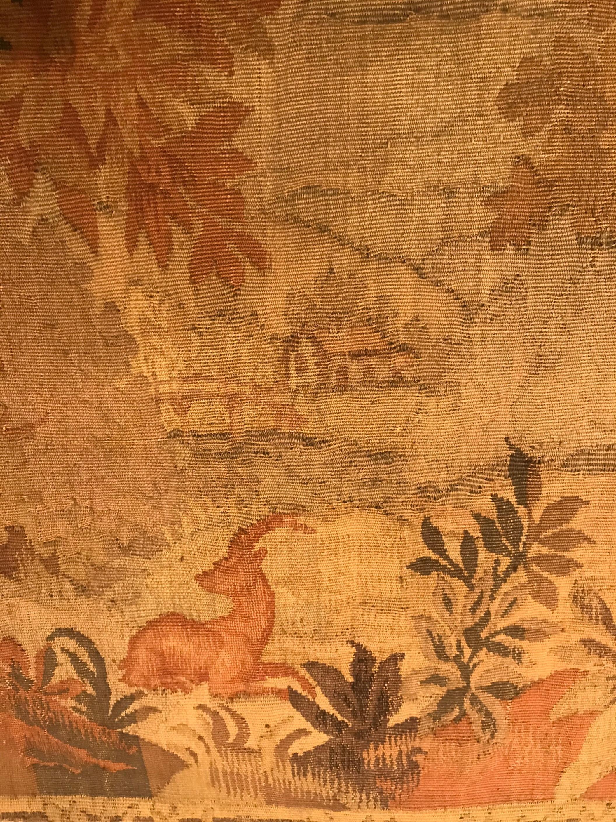 18th Century Flemish Verdure Scenic Landscape Tapestry 4