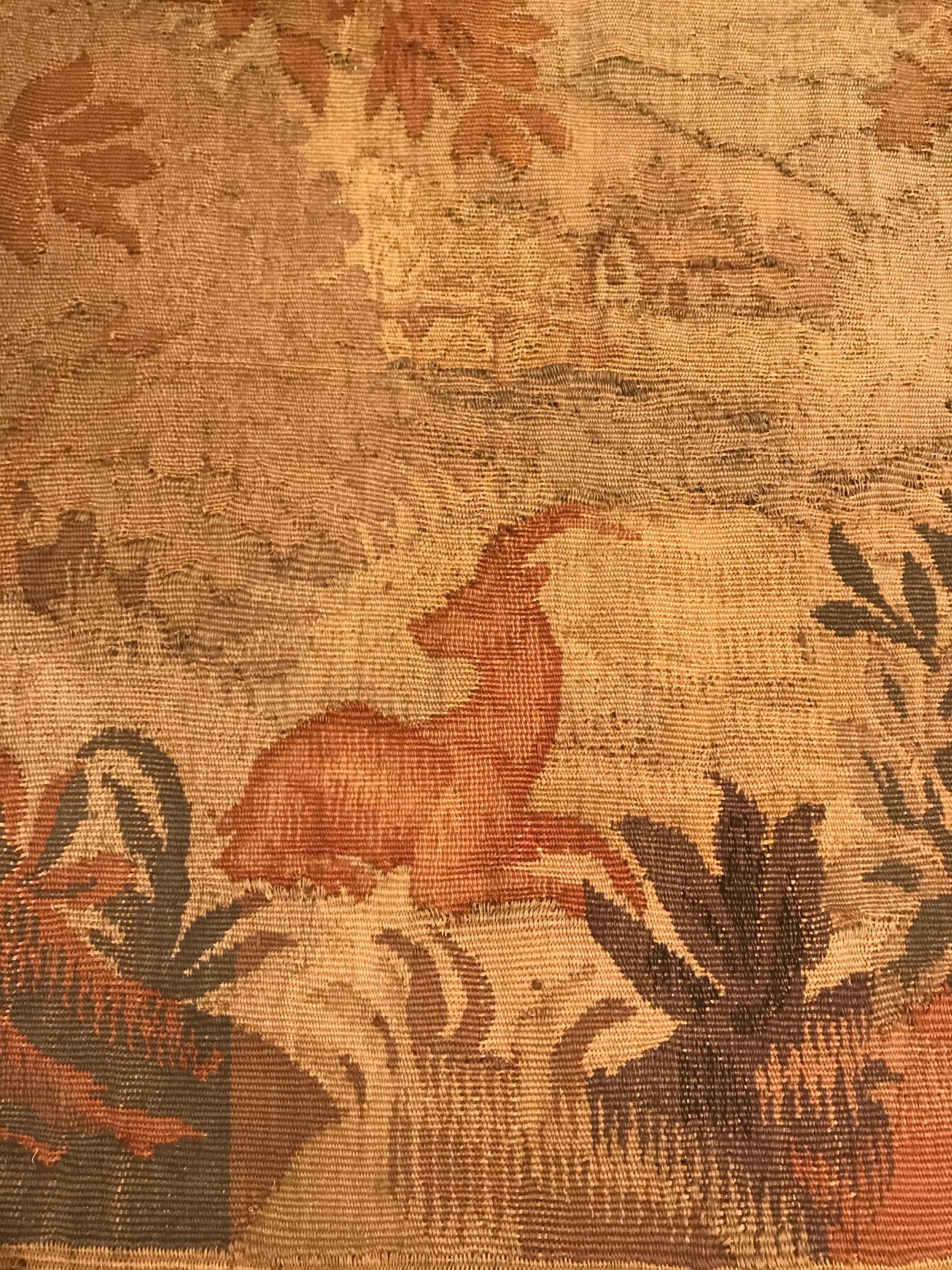 18th Century Flemish Verdure Scenic Landscape Tapestry 5