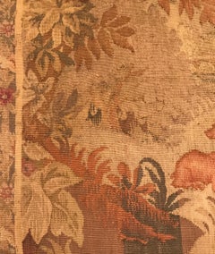 18th Century Flemish Verdure Scenic Landscape Tapestry