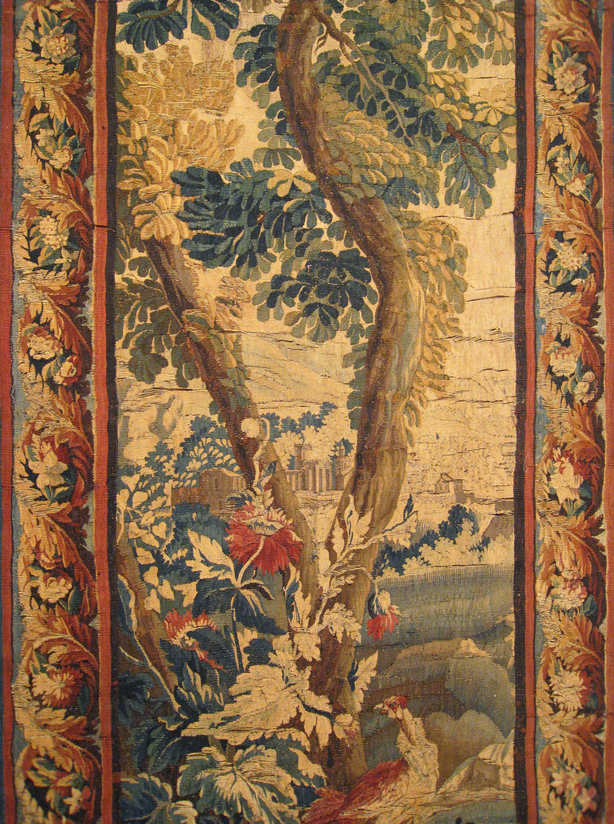 Hand-Woven 18th Century Flemish Verdure Tapestry