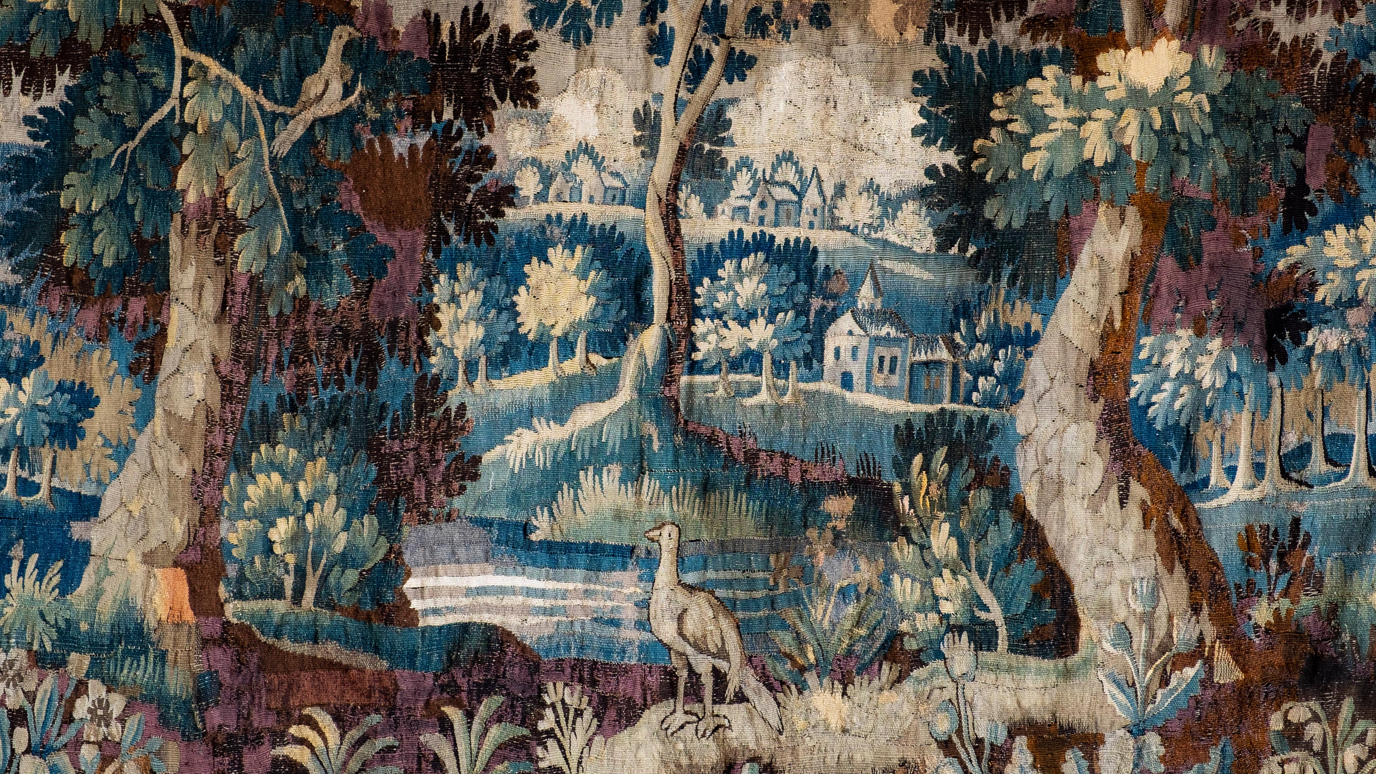 Wool 18th Century Flemish “Verdure” Tapestry