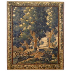 18th Century Flemish Verdure Tapestry, with a Bird in a Woodland Setting