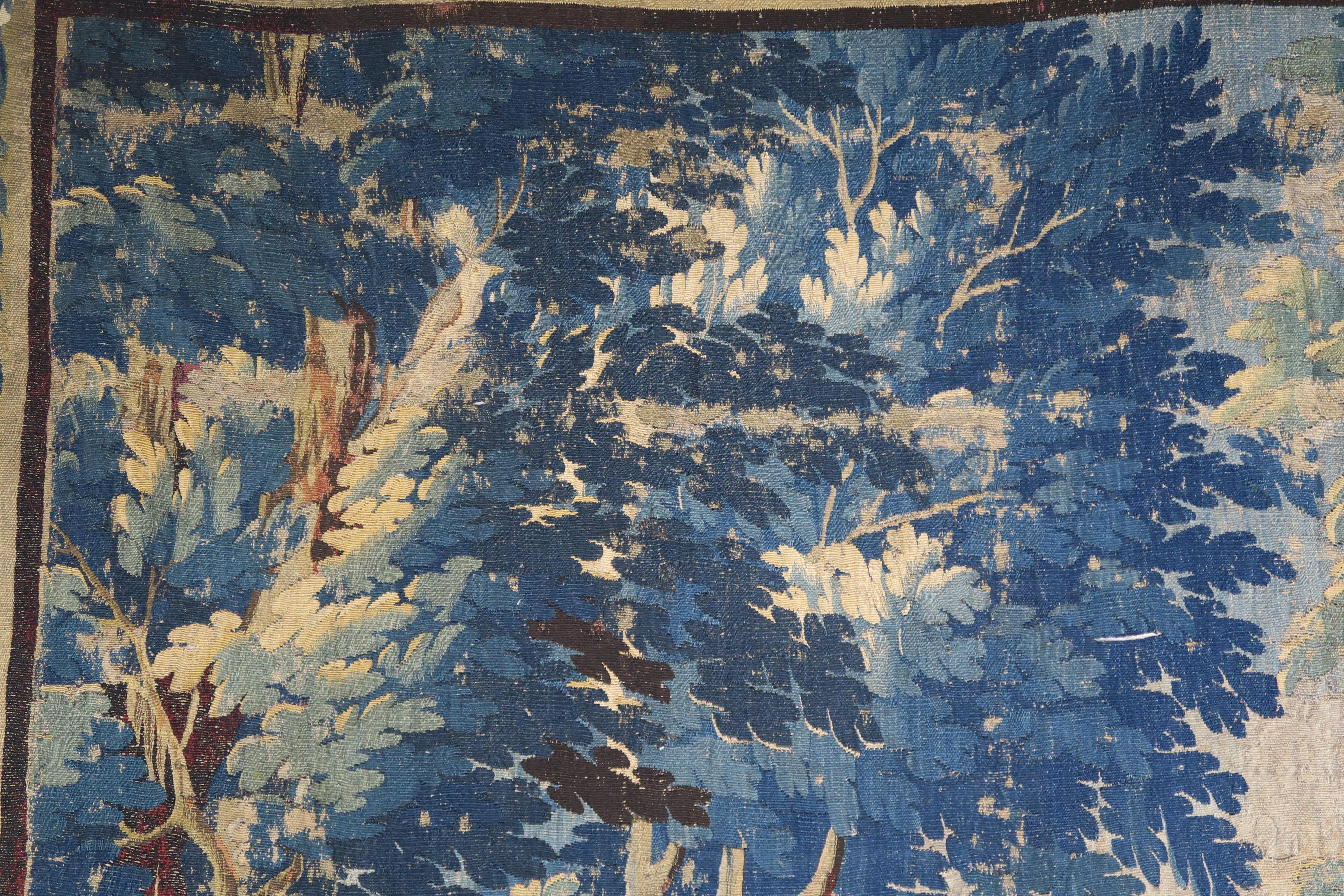 18th Century Flemish Verdure Tapestry with Border 4