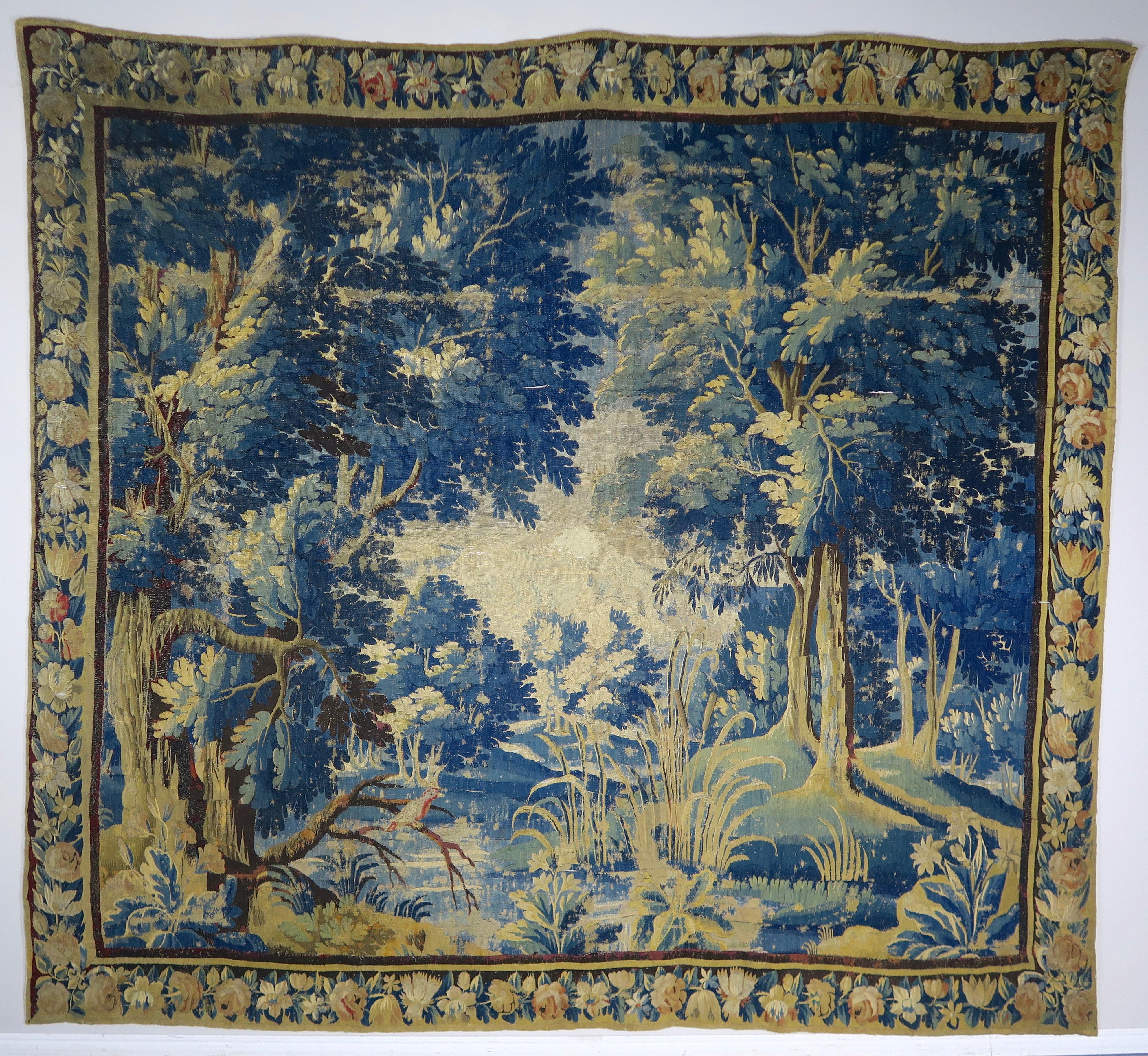 18th Century Flemish Verdure Tapestry with Border 9