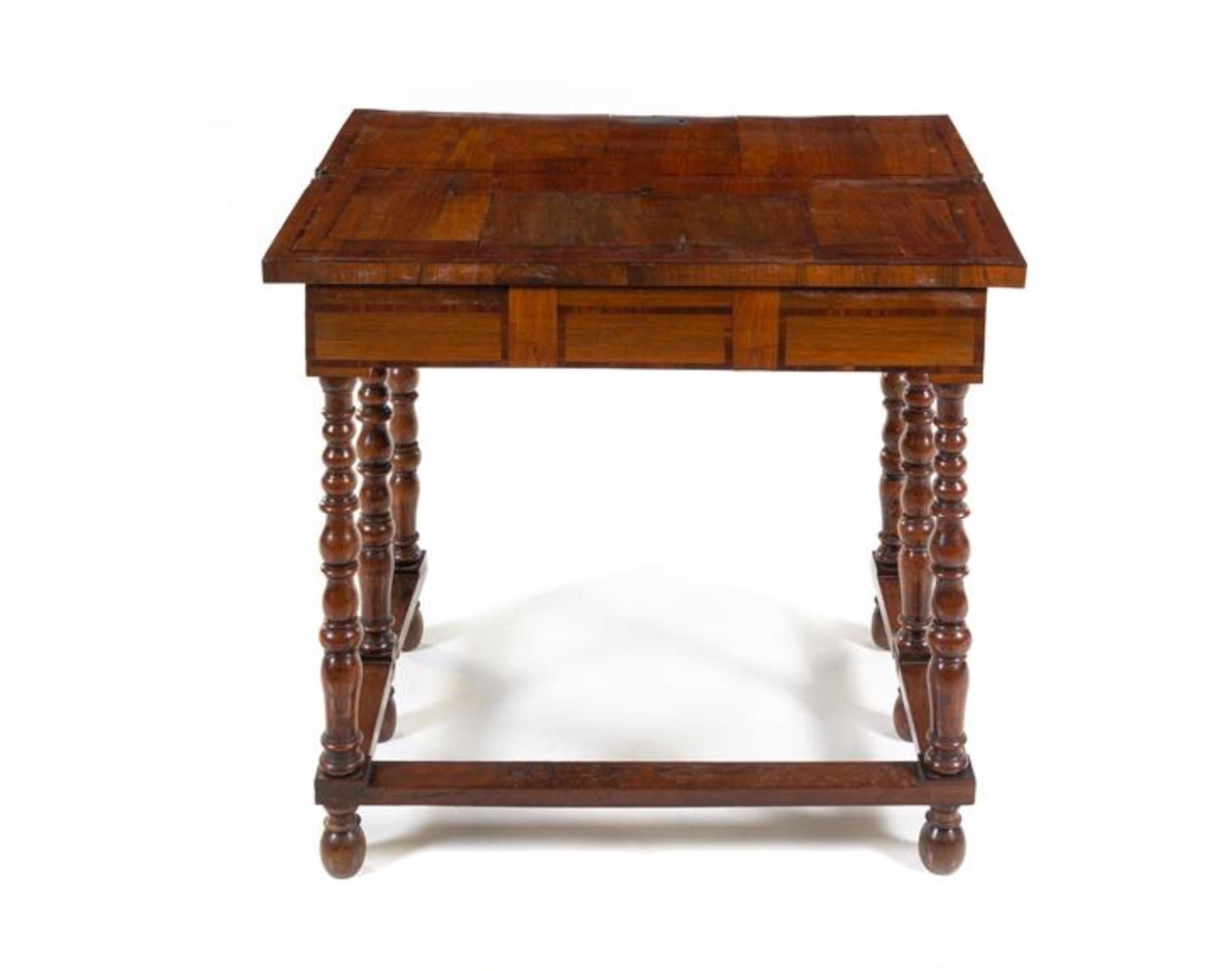 18th century flip top gate leg card table or console. Period top with later bottom. Great color and Patination. Can be used as a side table or small console.