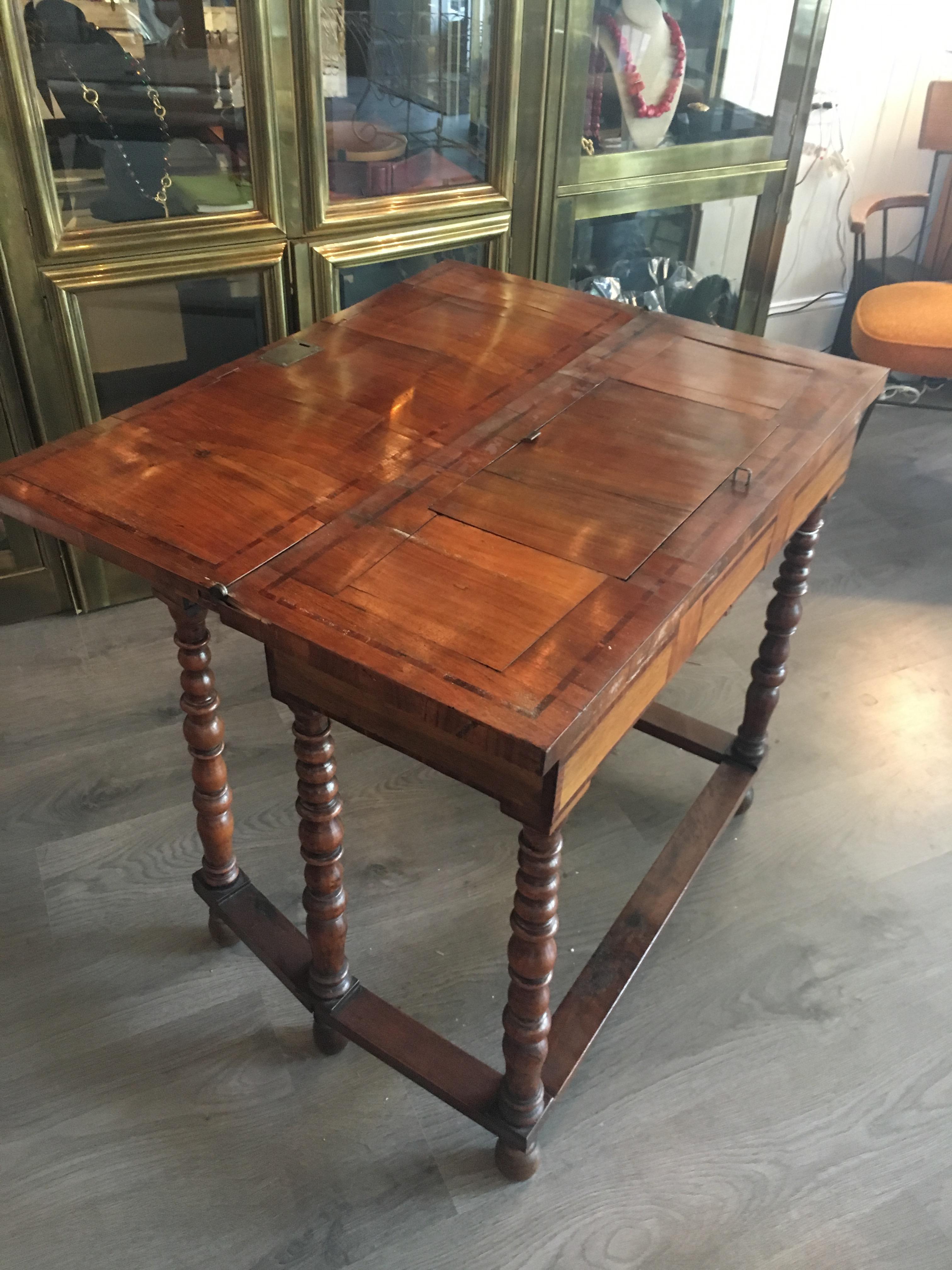 Walnut 18th Century Flip Top Gate leg Card Table/ Console Period Top with Later Bottom For Sale