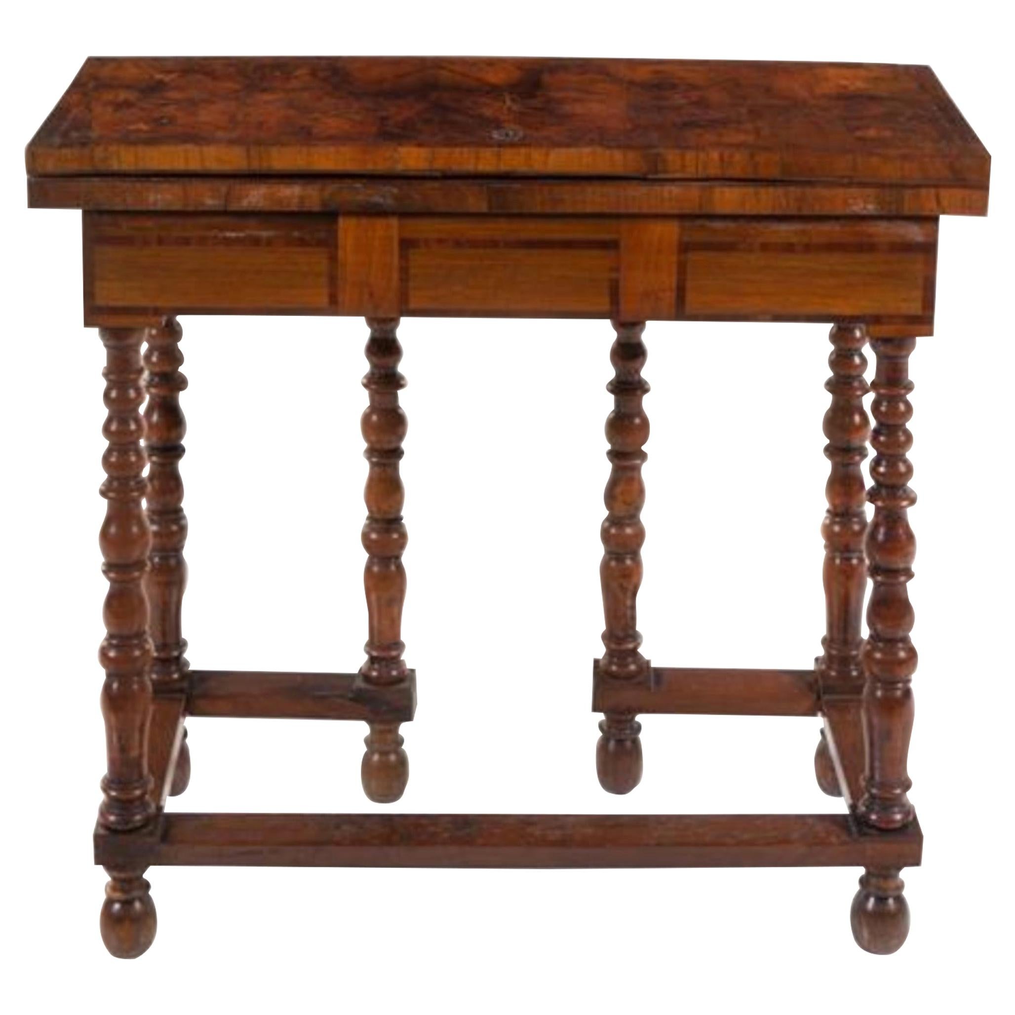 18th Century Flip Top Gate leg Card Table/ Console Period Top with Later Bottom For Sale
