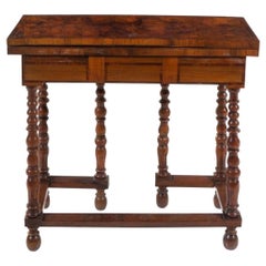 Used 18th Century Flip Top Gate leg Card Table/ Console Period Top with Later Bottom
