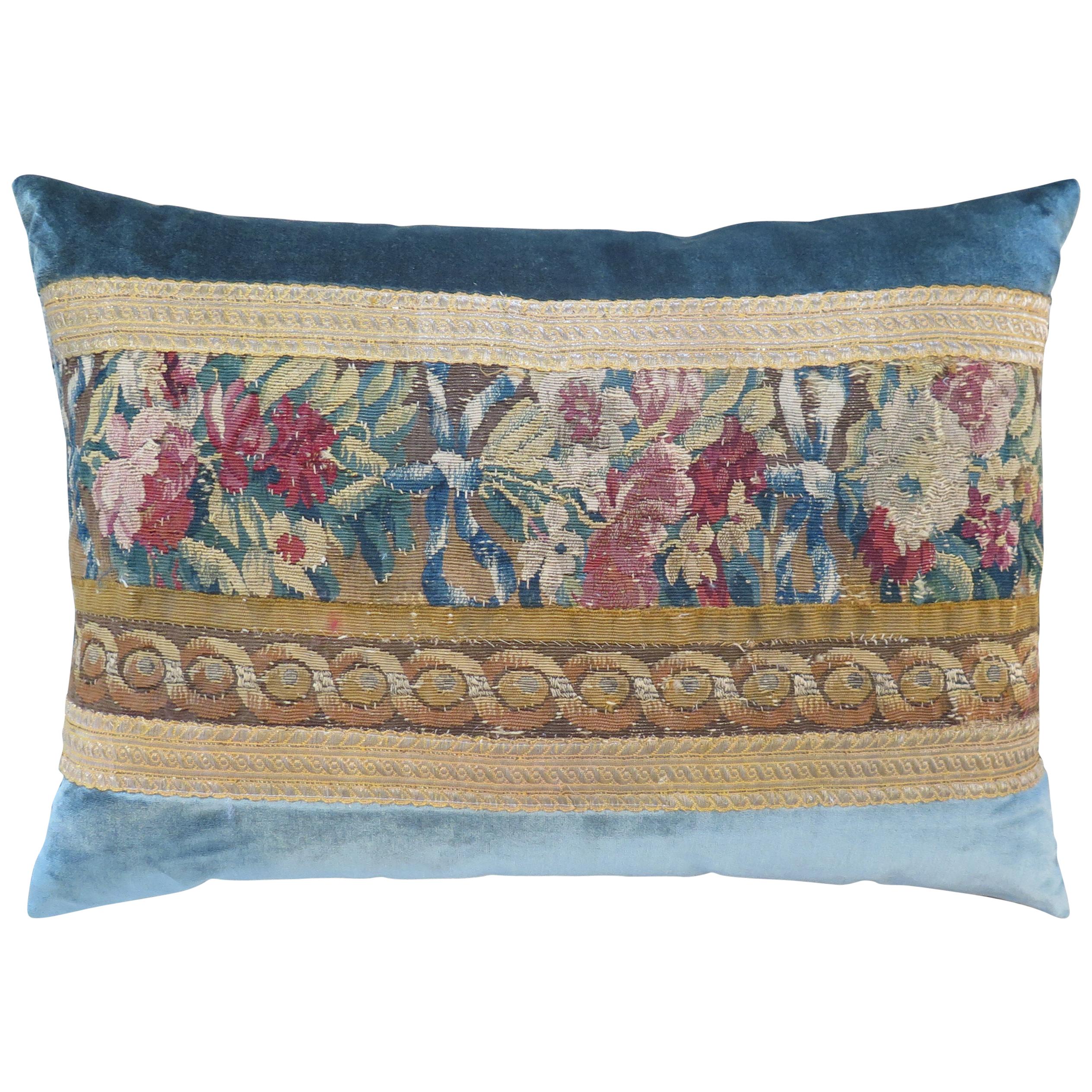 Maison Maison Antique Floral Tapestry Fragment Pillow For Sale at 1stdibs