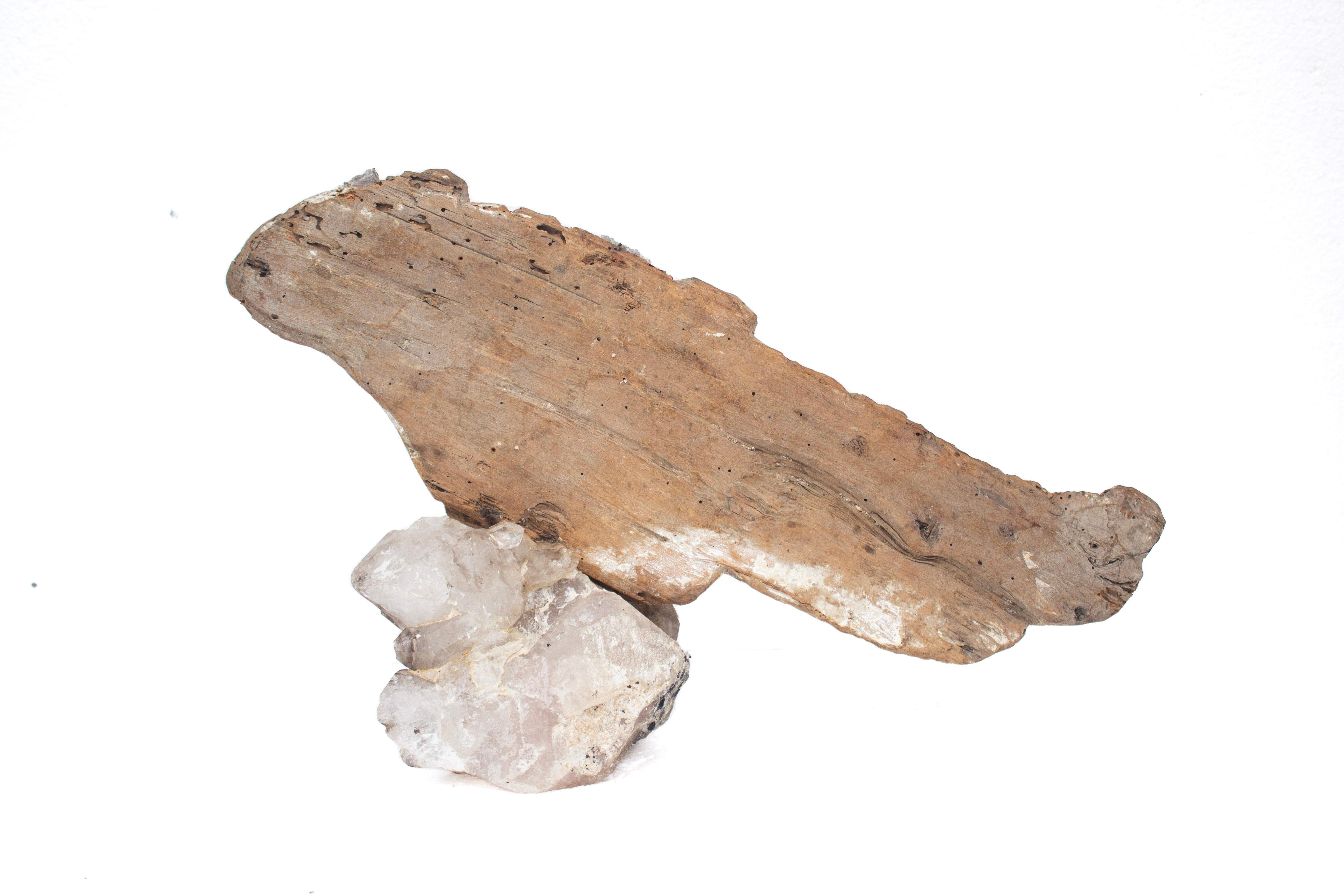 Pair of 18th Century 'Florence Fragment' Rococo Angle Wings on Elestial Quartz 3
