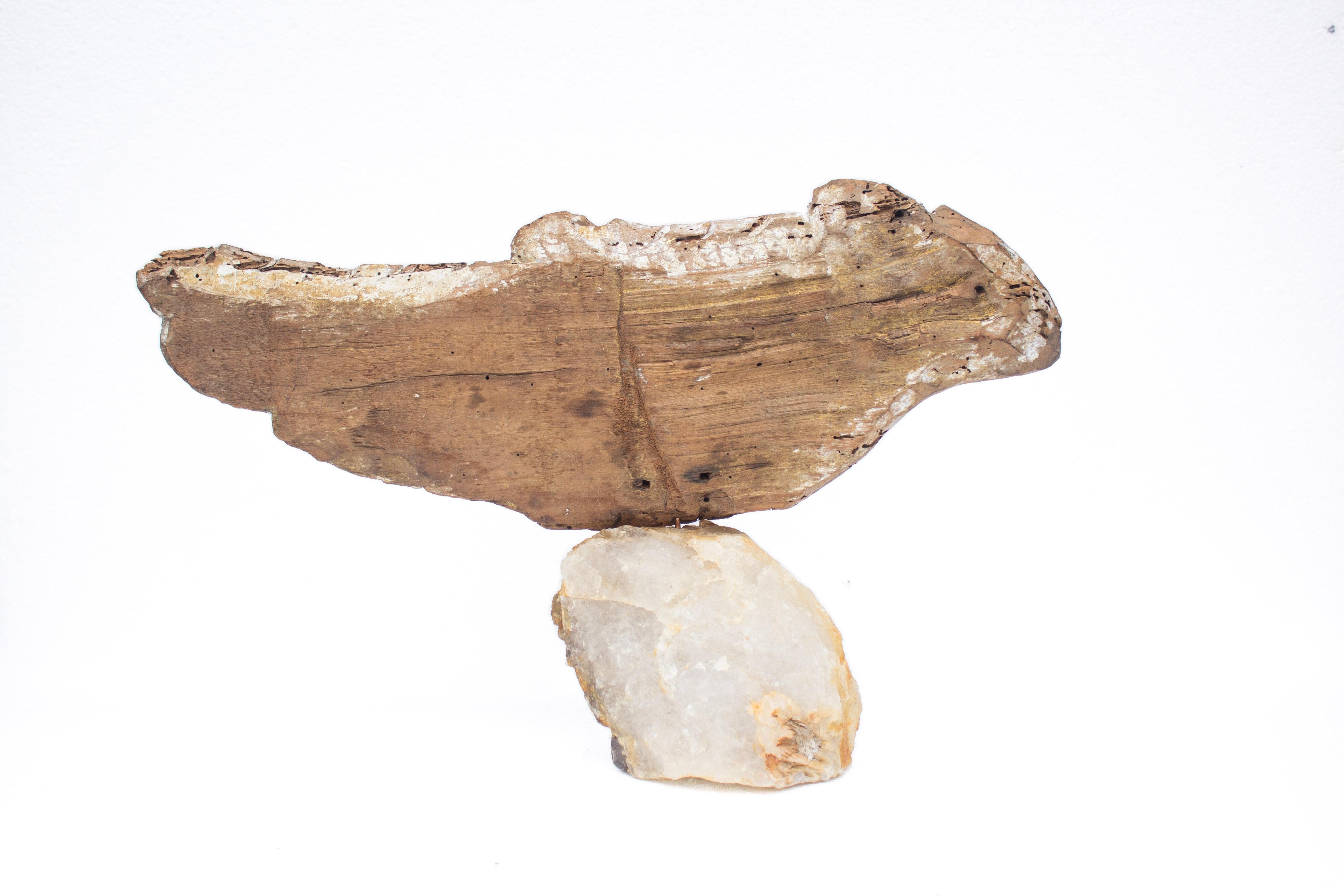18th Century and Earlier Pair of 18th Century 'Florence Fragment' Rococo Angle Wings on Elestial Quartz