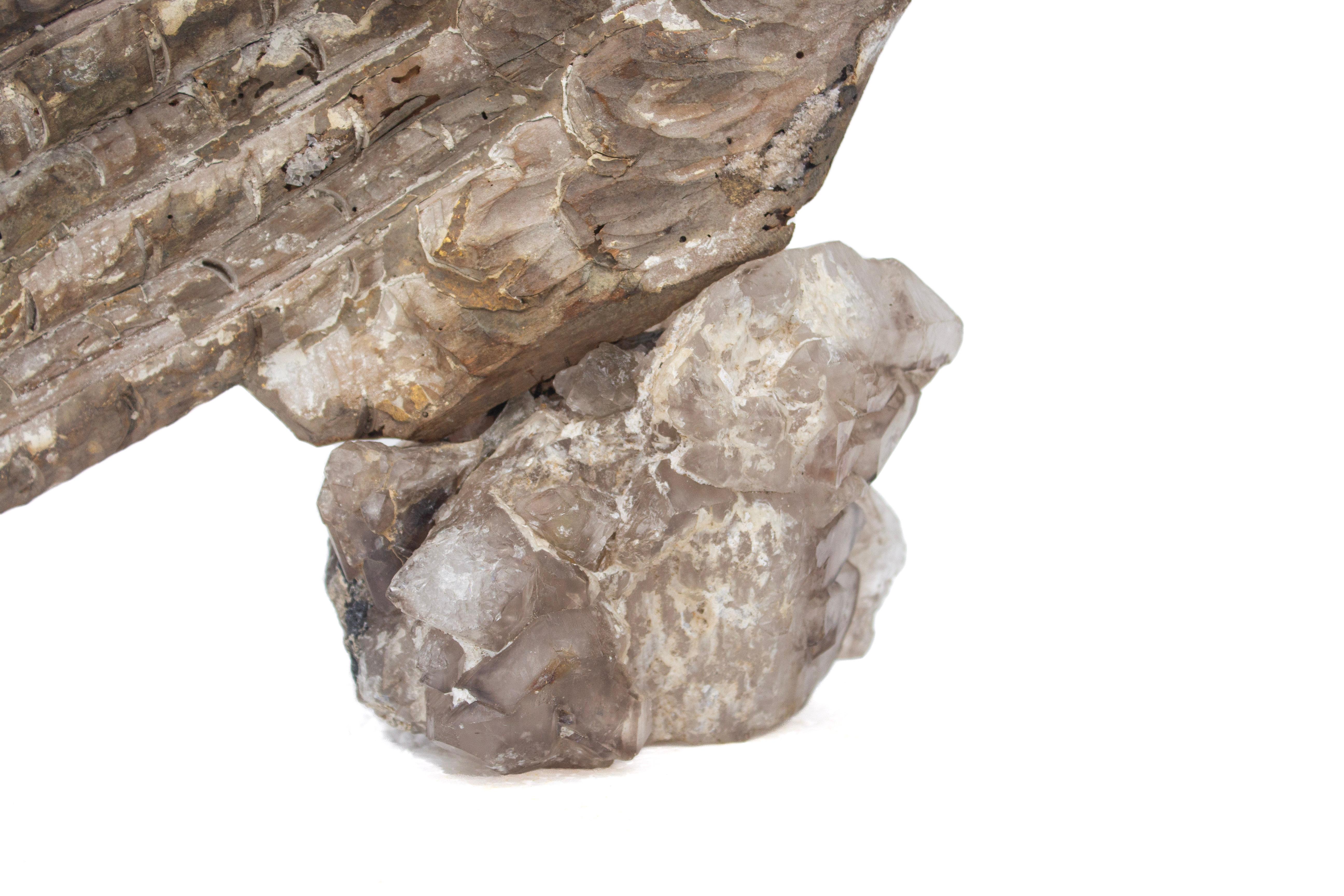 Pair of 18th Century 'Florence Fragment' Rococo Angle Wings on Elestial Quartz 2