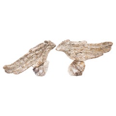 Pair of 18th Century 'Florence Fragment' Rococo Angle Wings on Elestial Quartz