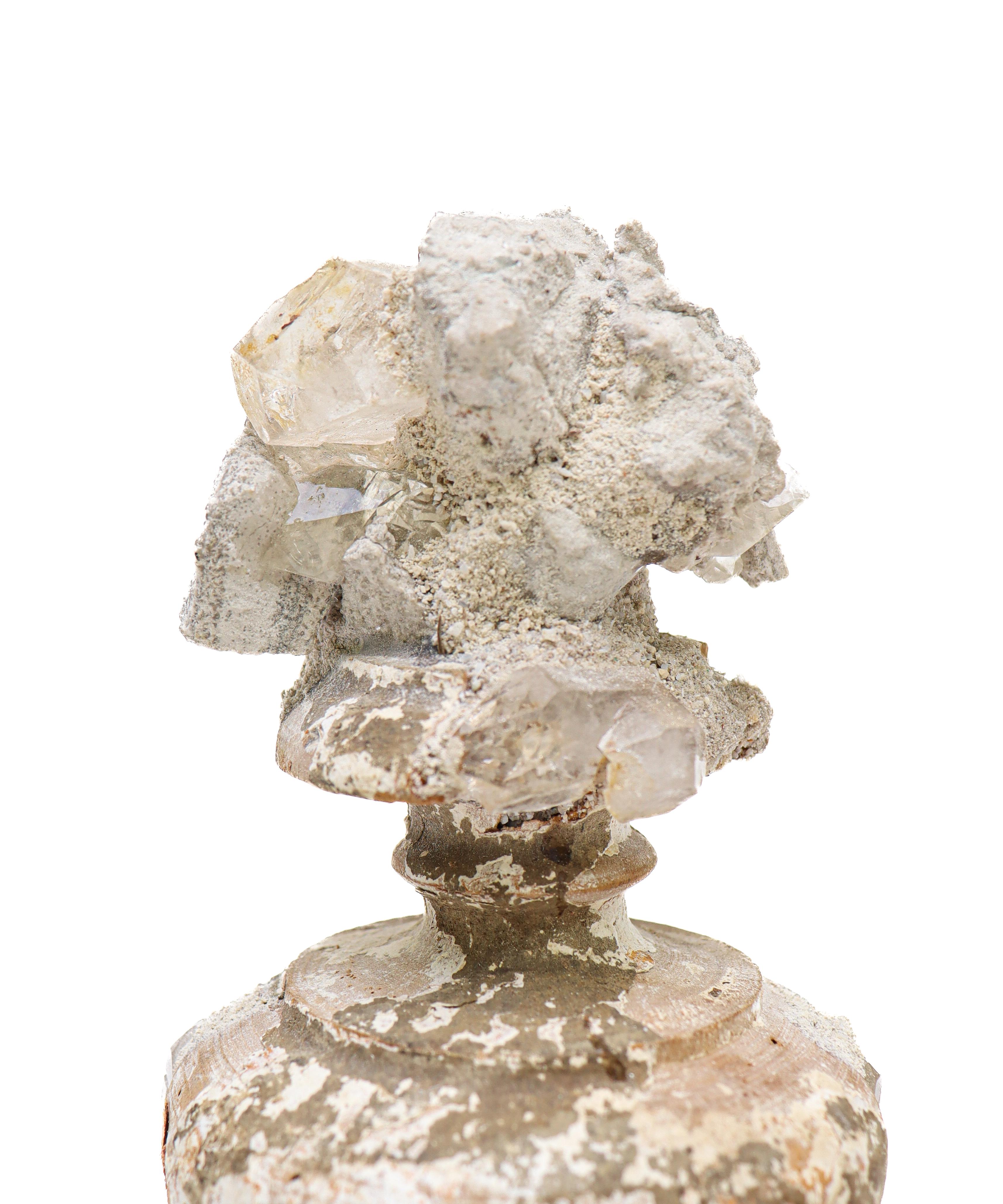 Italian 18th Century 'Florence Fragment' with a Calcite Crystal Cluster on Bobeche For Sale