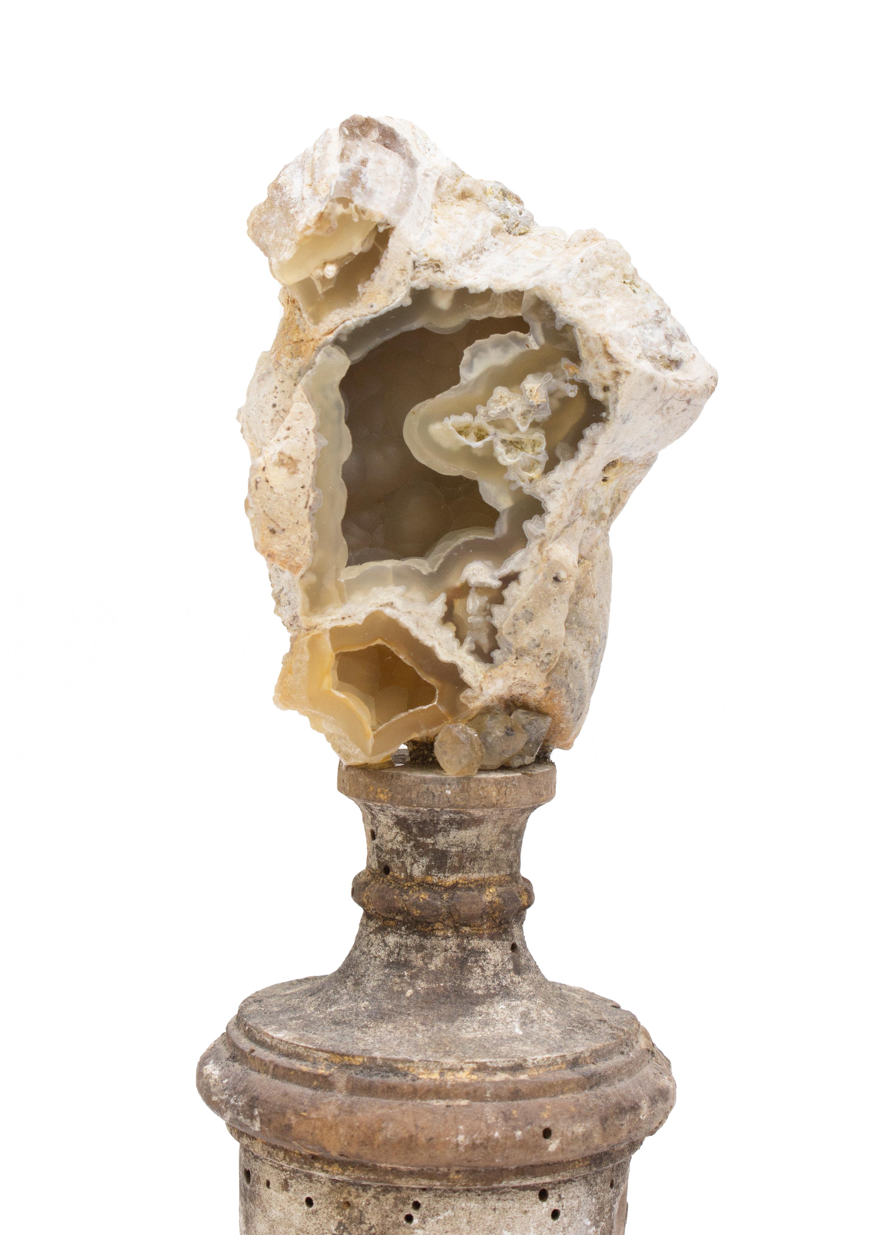 Rococo 18th Century 'Florence Fragment' with Fossil Agate Coral and Herkimer Diamonds For Sale