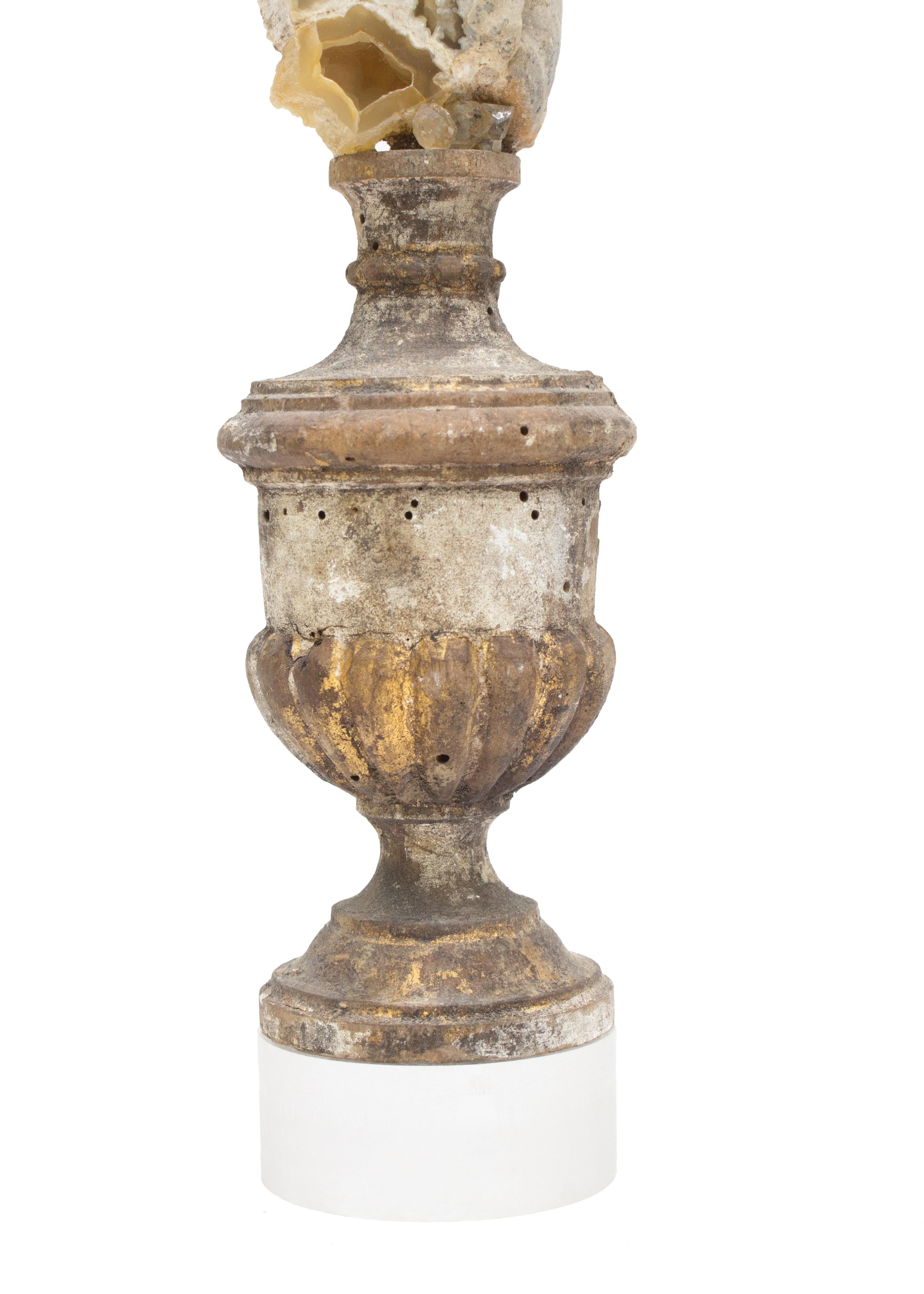 Italian 18th Century 'Florence Fragment' with Fossil Agate Coral and Herkimer Diamonds For Sale