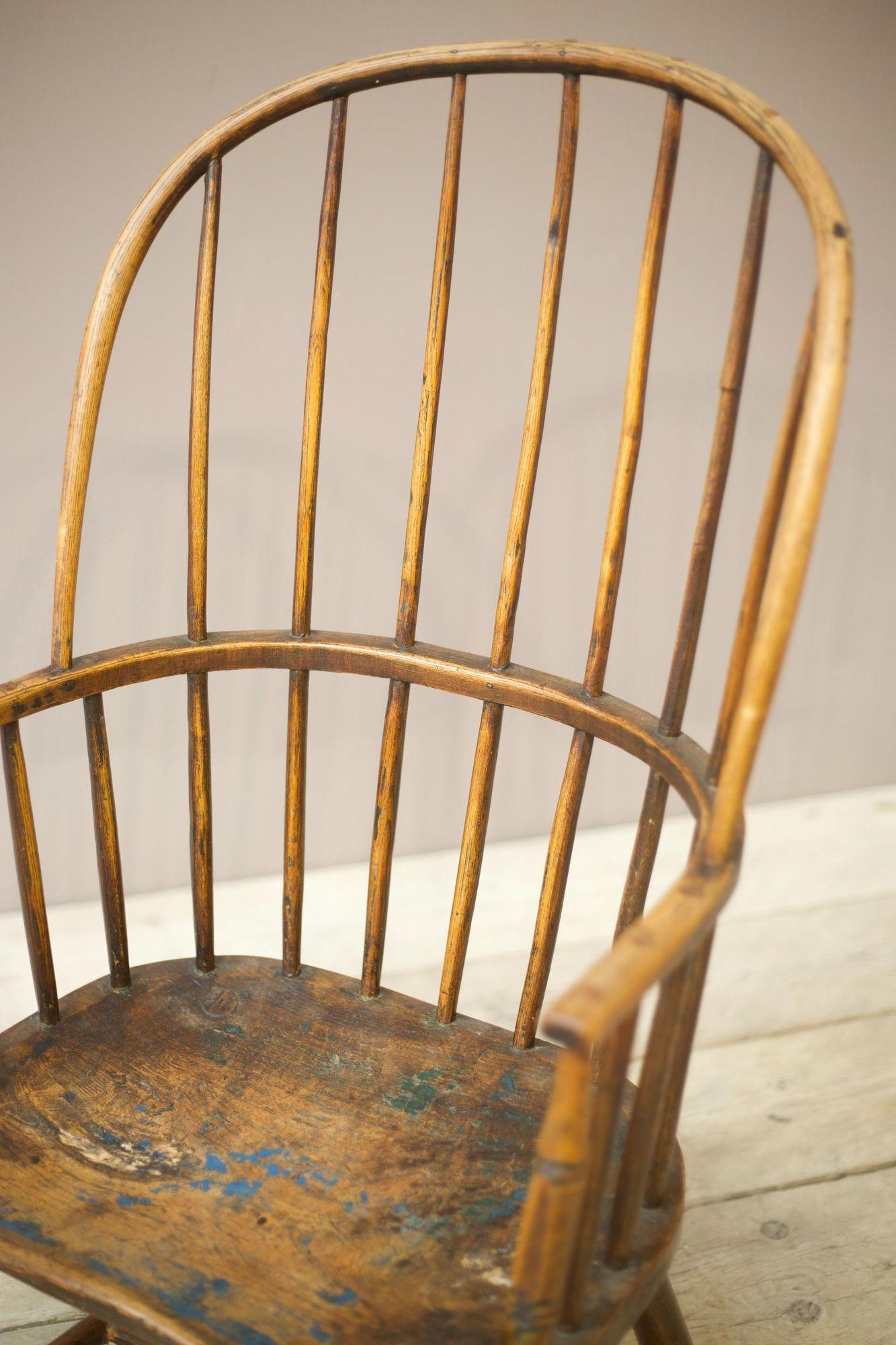 18th Century and Earlier 18th Century Folk Art Stick Back Windsor Chair