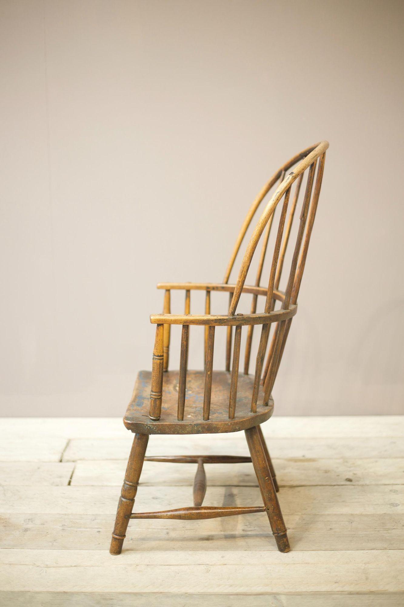 18th Century Folk Art Stick Back Windsor Chair 2