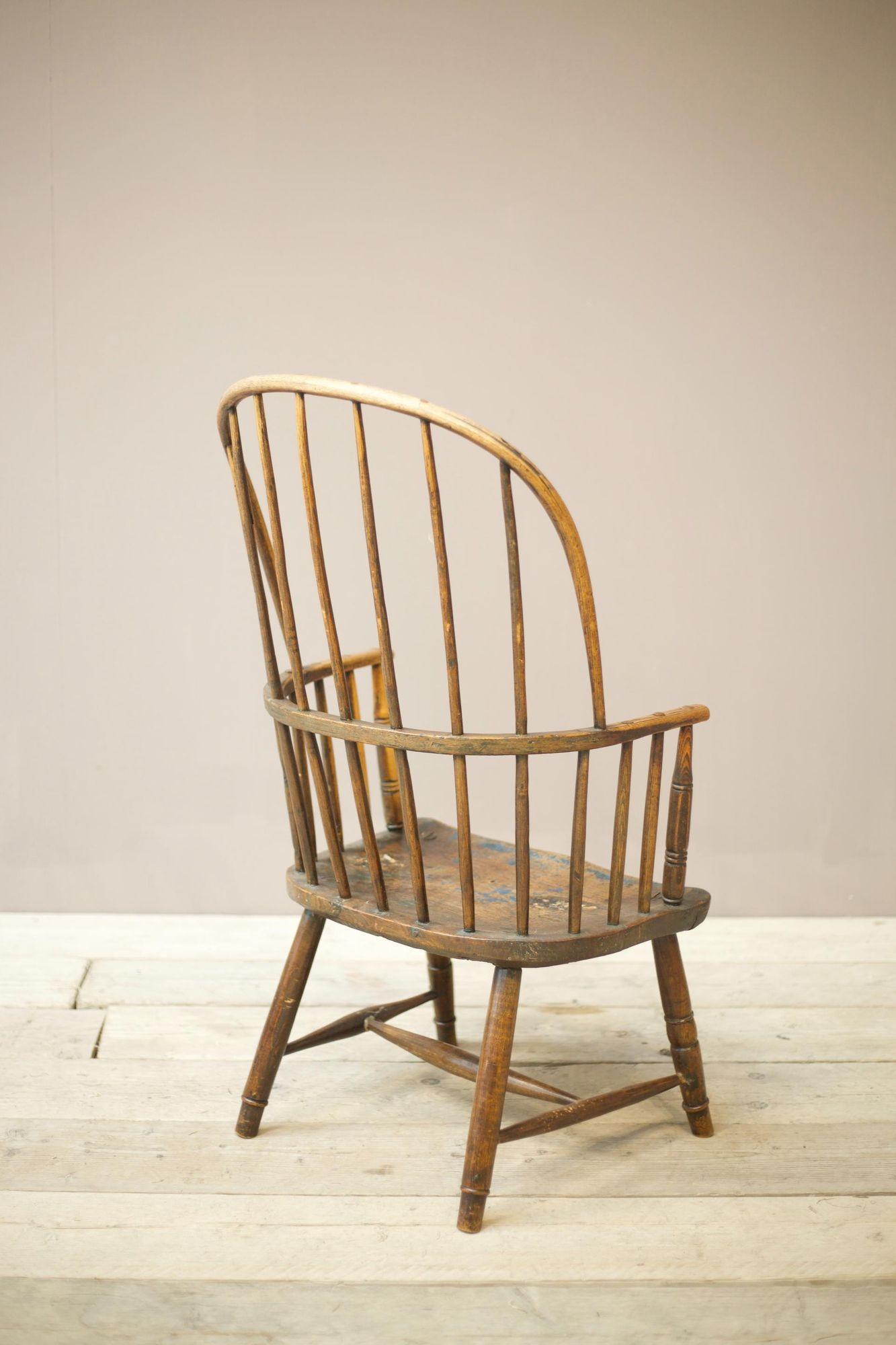 18th Century Folk Art Stick Back Windsor Chair 4