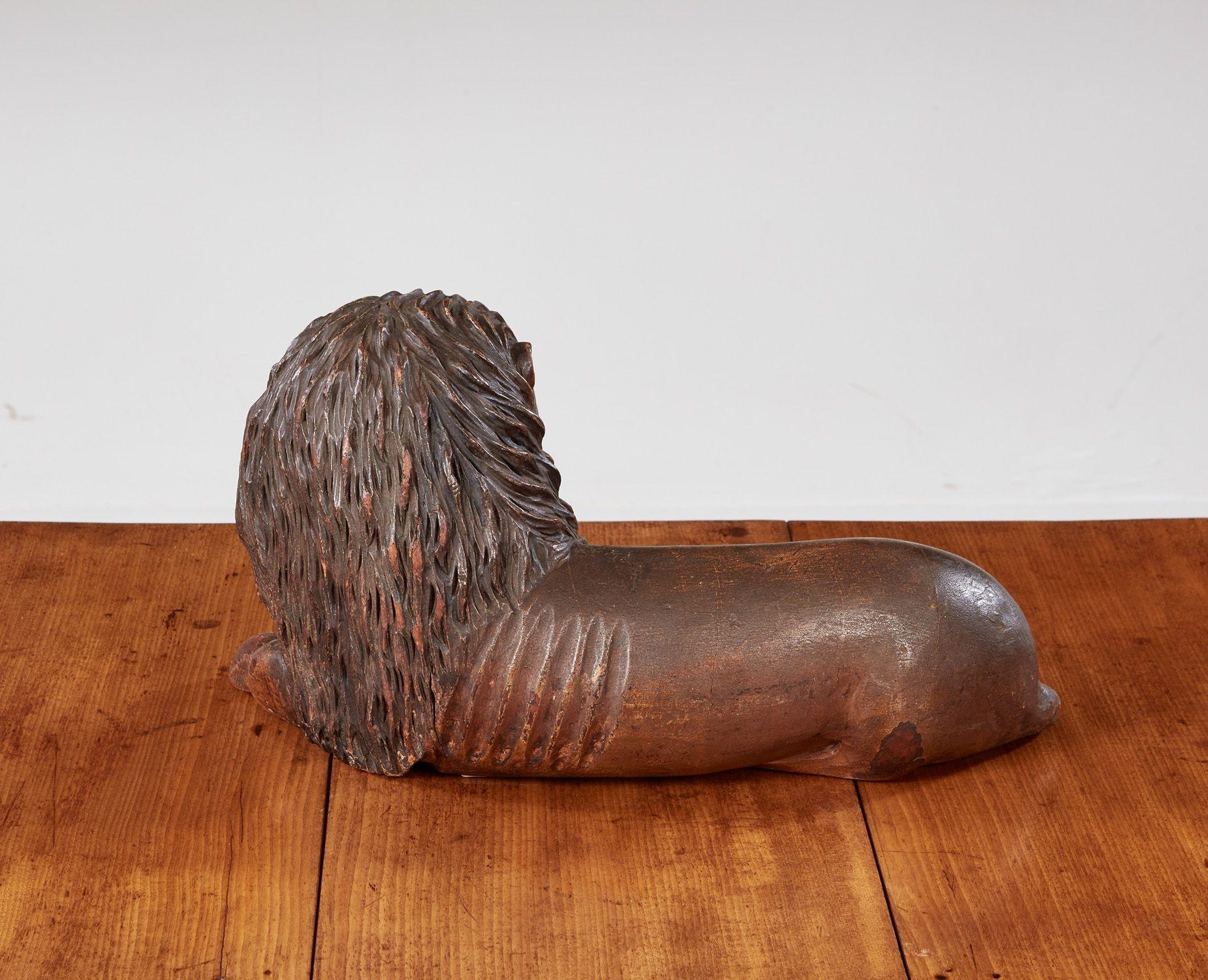 18th Century Folk Carved Lion For Sale 5