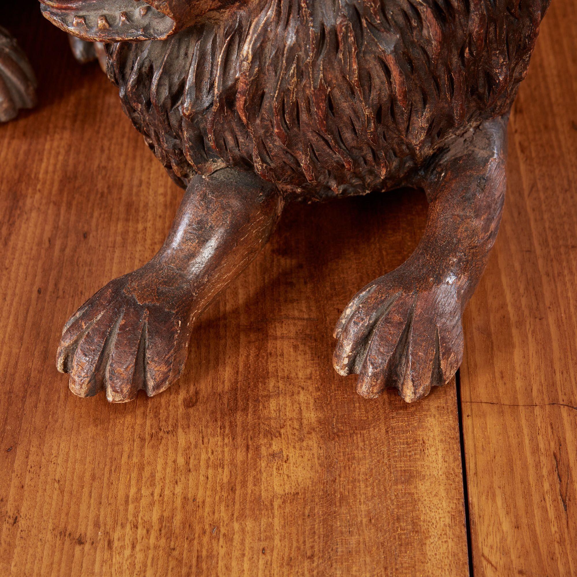 18th Century Folk Carved Lion For Sale 2