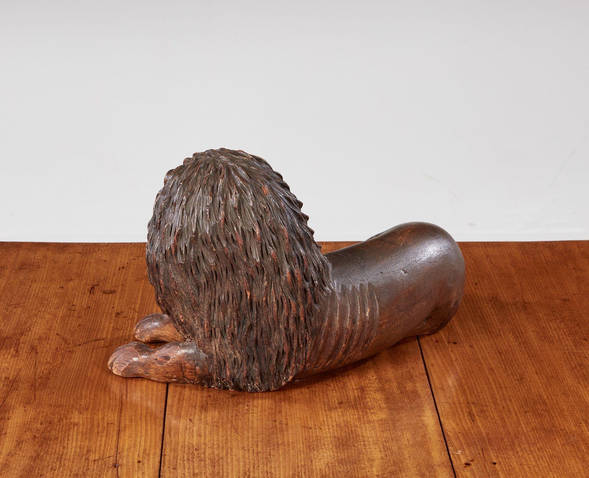 18th Century Folk Carved Lion For Sale 4