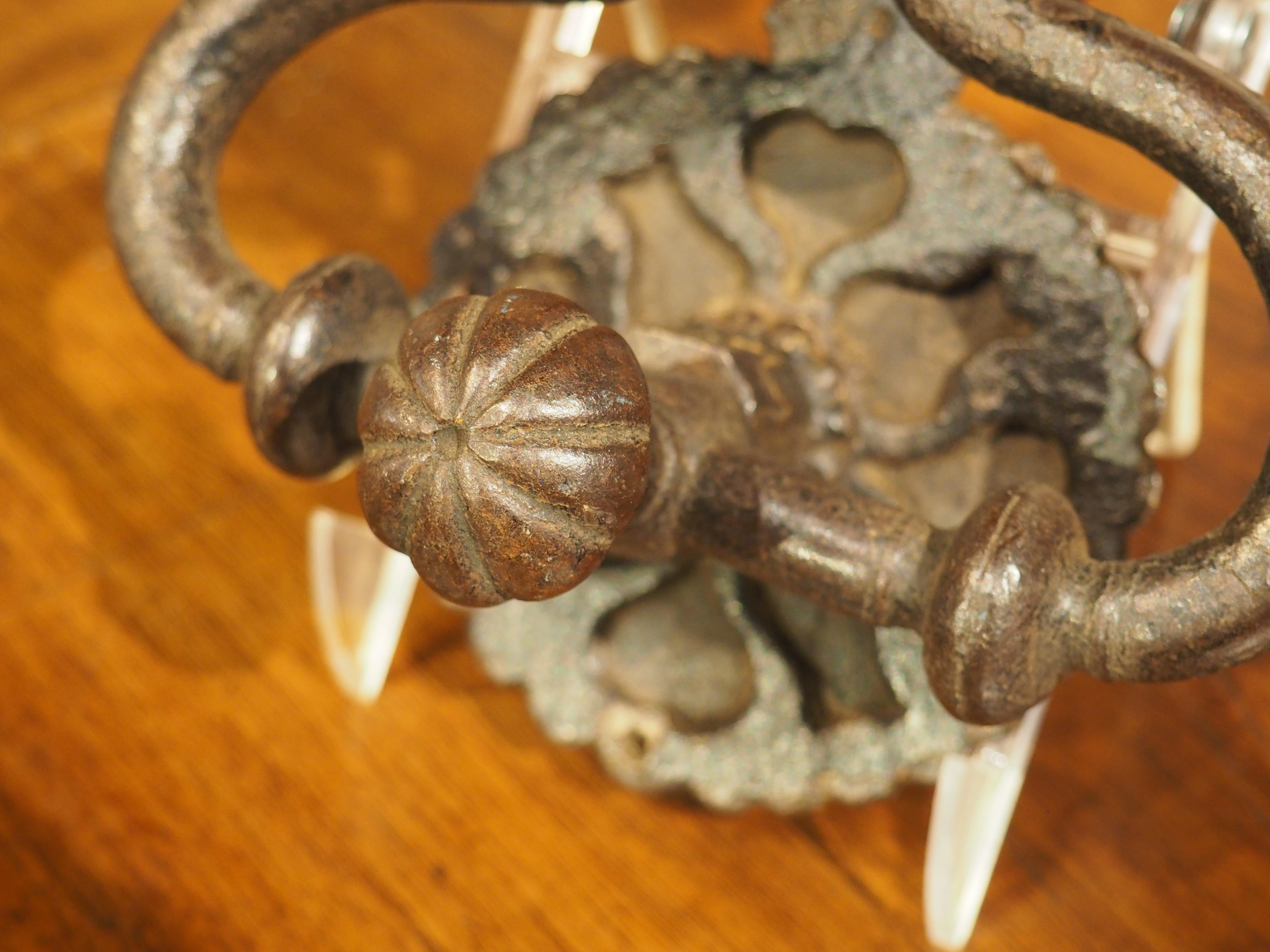 18th Century Forged Iron Door Knocker from France In Good Condition In Dallas, TX