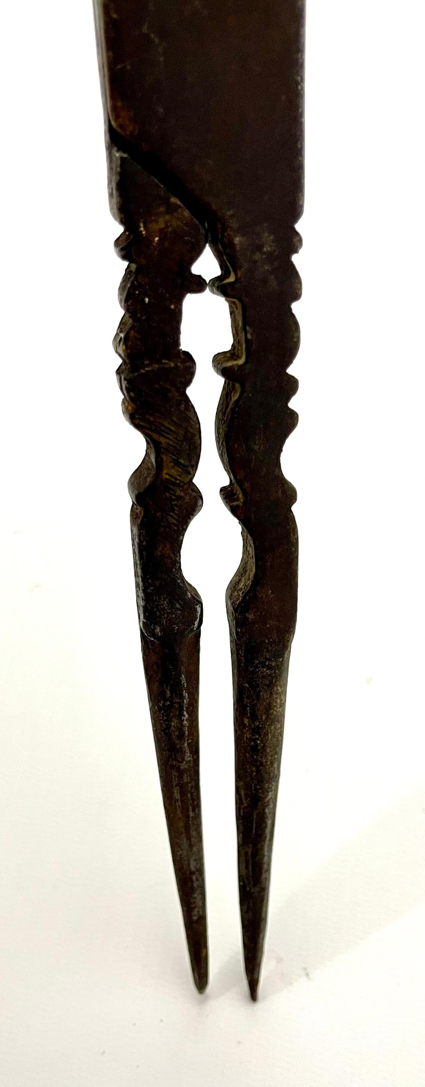 18th Century Forged Steel Masonic Compass – A Rare Tool of Master Builders and F For Sale 7