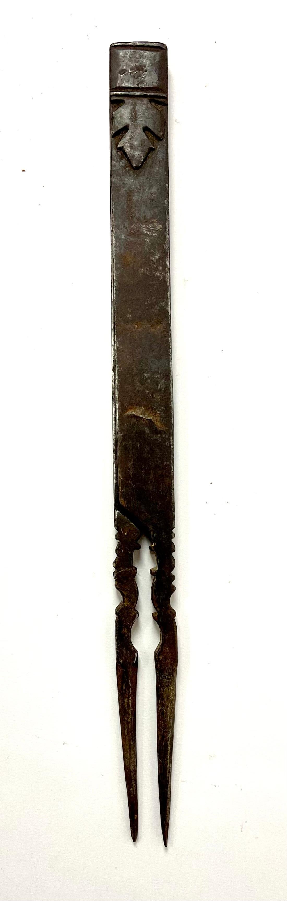 Iron 18th Century Forged Steel Masonic Compass – A Rare Tool of Master Builders and F For Sale