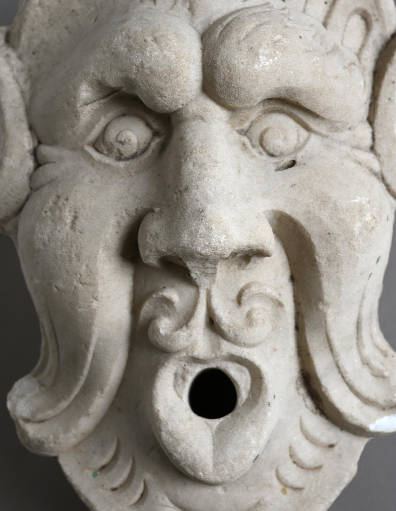 Baroque 18th Century Fountain Mask Italy Marble
