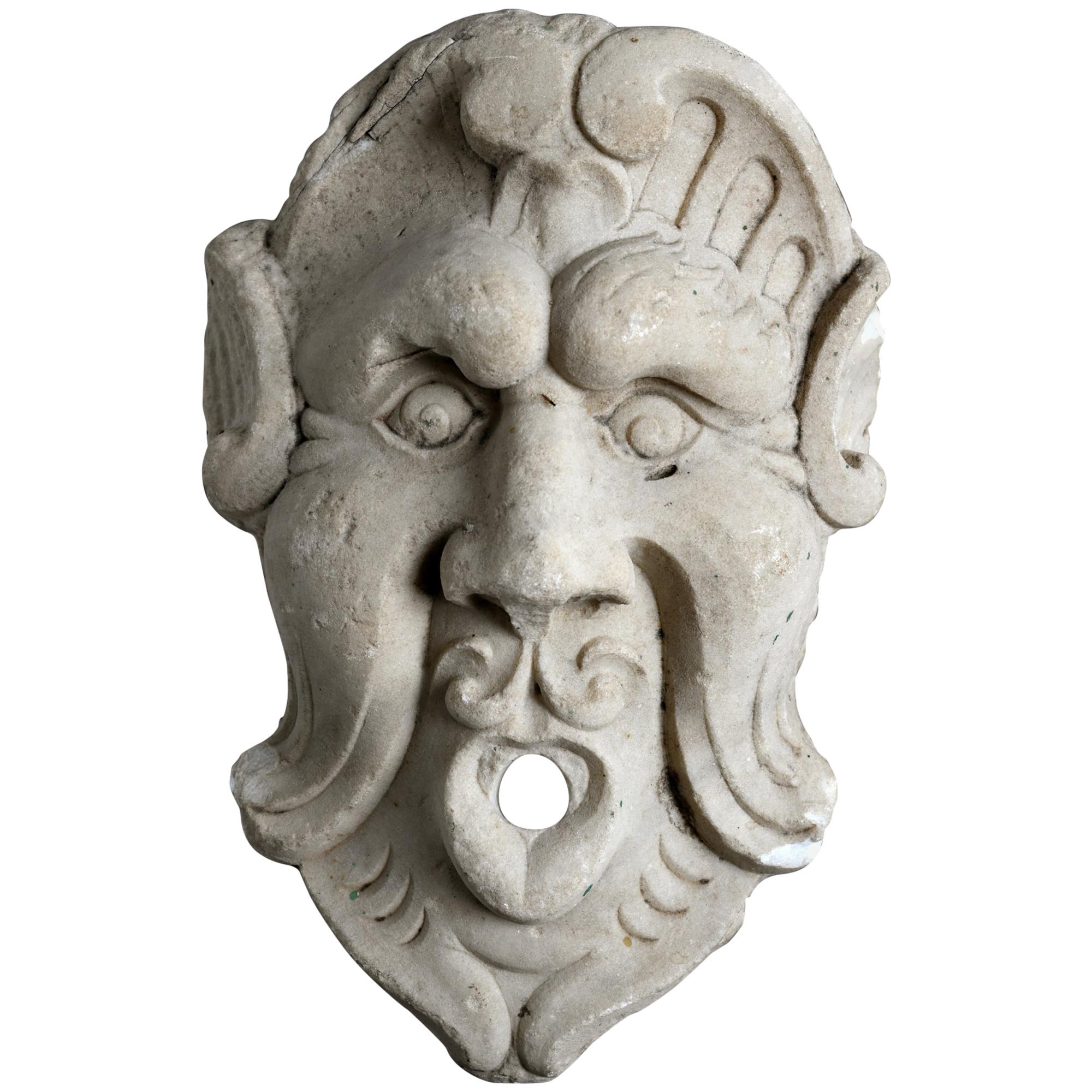 18th Century Fountain Mask Italy Marble