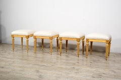 18th century, Four Italian Lacquered Wood Stools