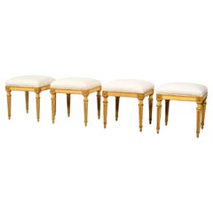18th century, Four Italian Lacquered Wood Stools