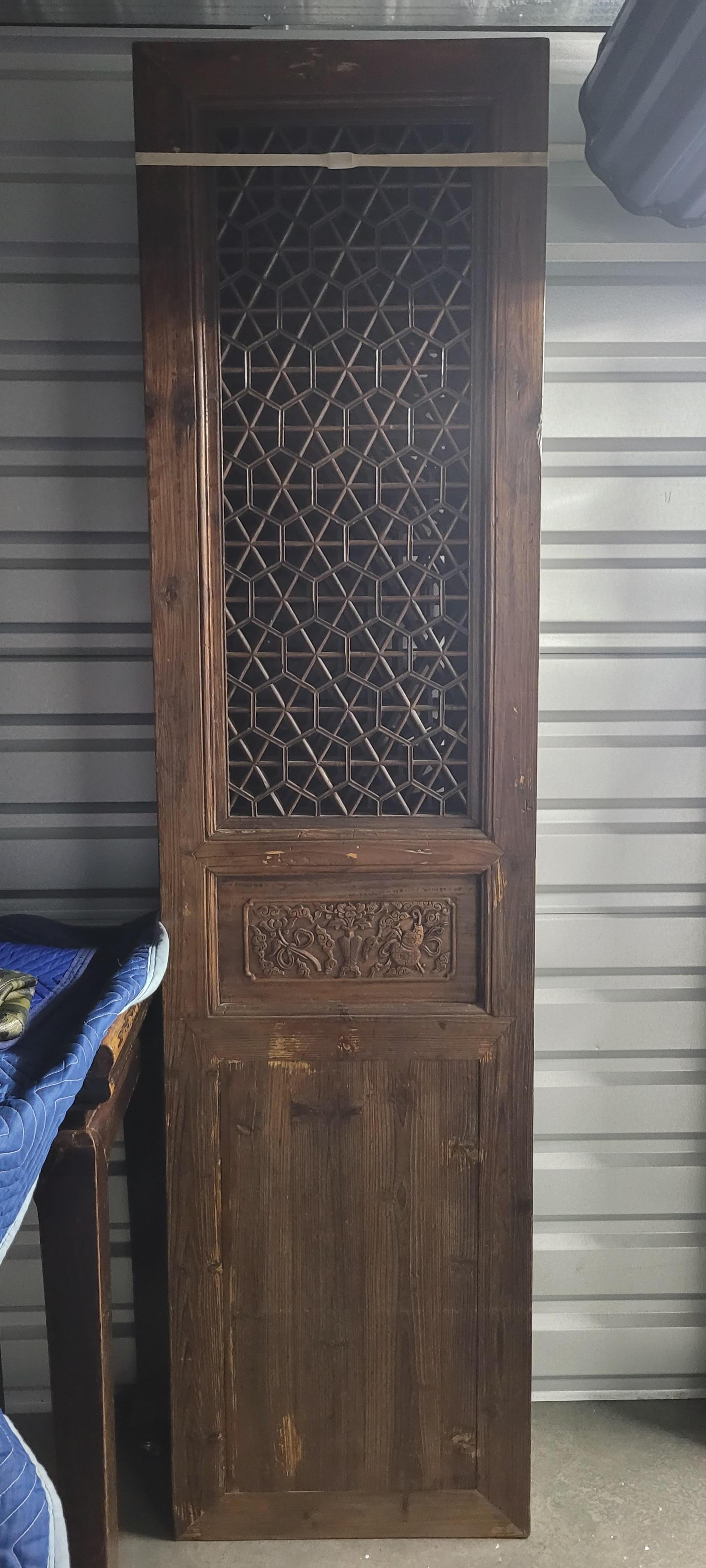 Wood 18th Century Four Panel Screen For Sale