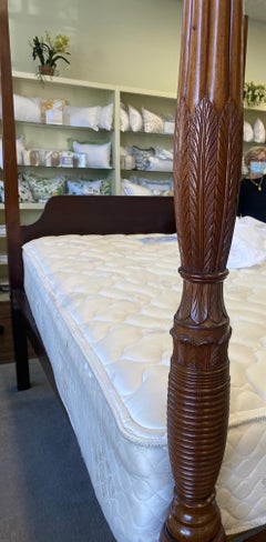 18th Century Four Post Mahogany Bed, Likely Charleston 'converted to queen'