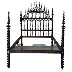 18th Century Four Poster Baroque Queen Bed, Original Lisbon Bed