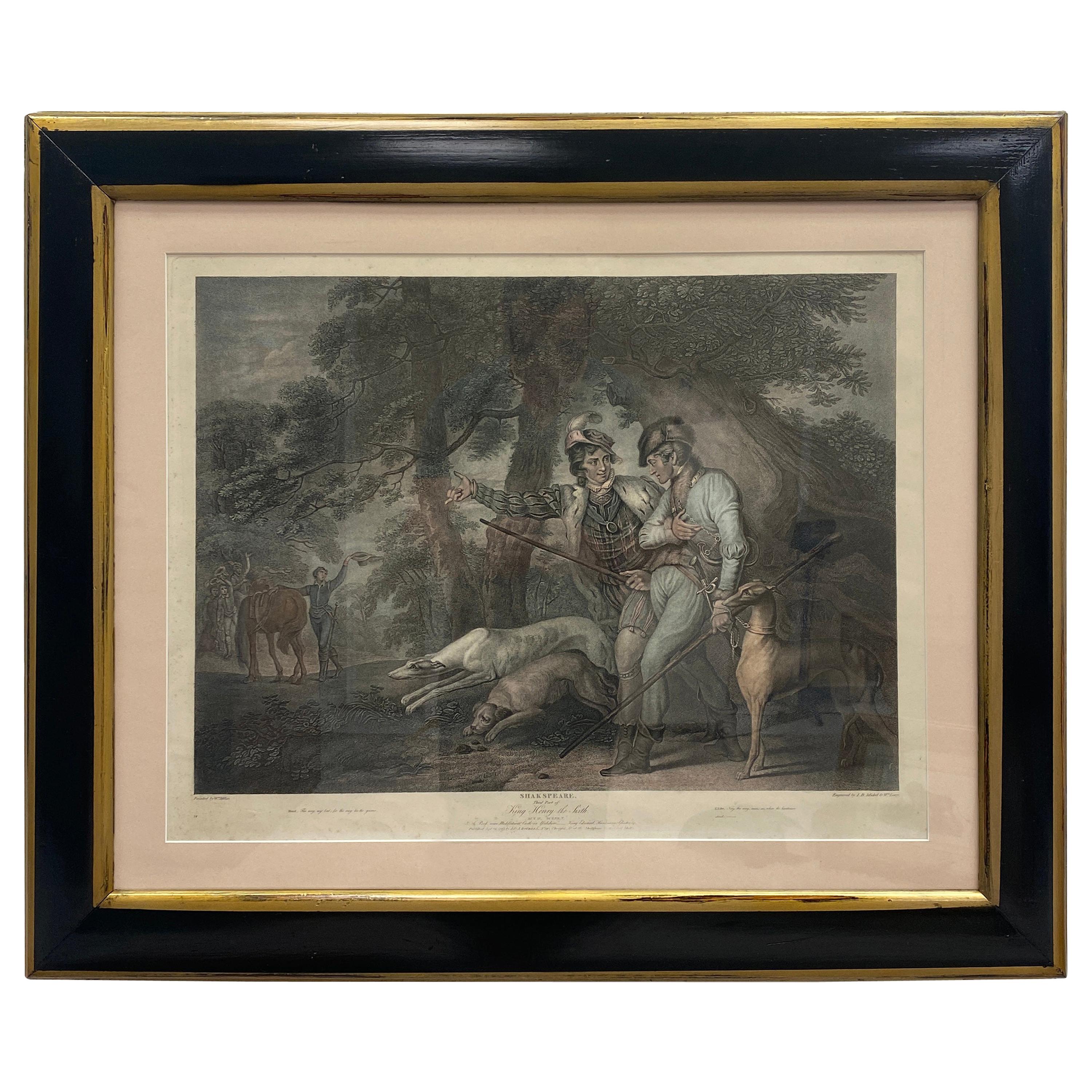18th Century Framed Engraving of Scene from Shakespeares "King Henry VI" For Sale